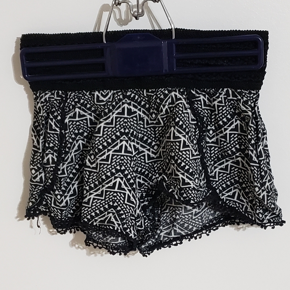 Black and white shorts